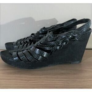 NY&C Black Wedges Wedge Sandals Size 7